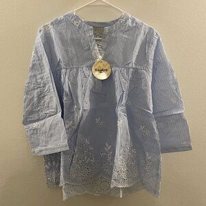 Hayden Blue and White Striped Blouse